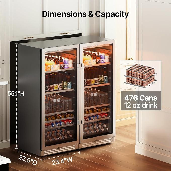 Ca'Lefort Beverage-Refrigerator 48 Inch, Tall Beverage Fridge Cellars Large Bar - Image 3