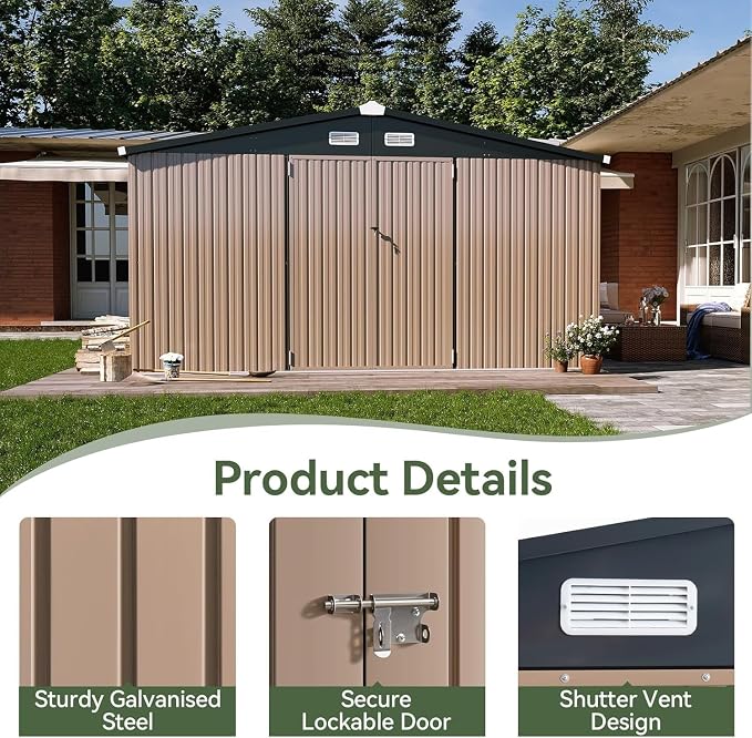 Aoxun 12x10 FT Shed Outdoor Storage Shed - Image 6