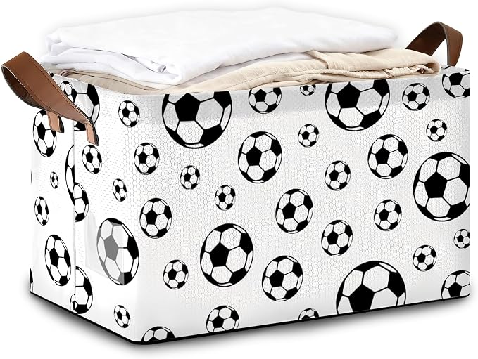 Black Soccer Football Storage Bins by Oeaskly