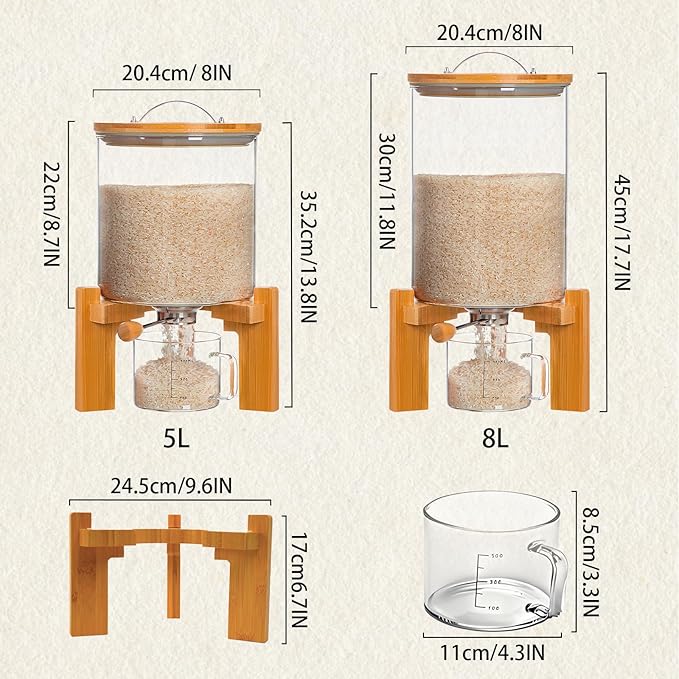 Rice Dispenser, Rice Storage Container, Flour and Cereal Container - Image 4