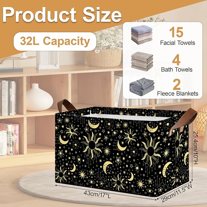 Decorative 32L Starry Night Sky Storage Bins - Image 2