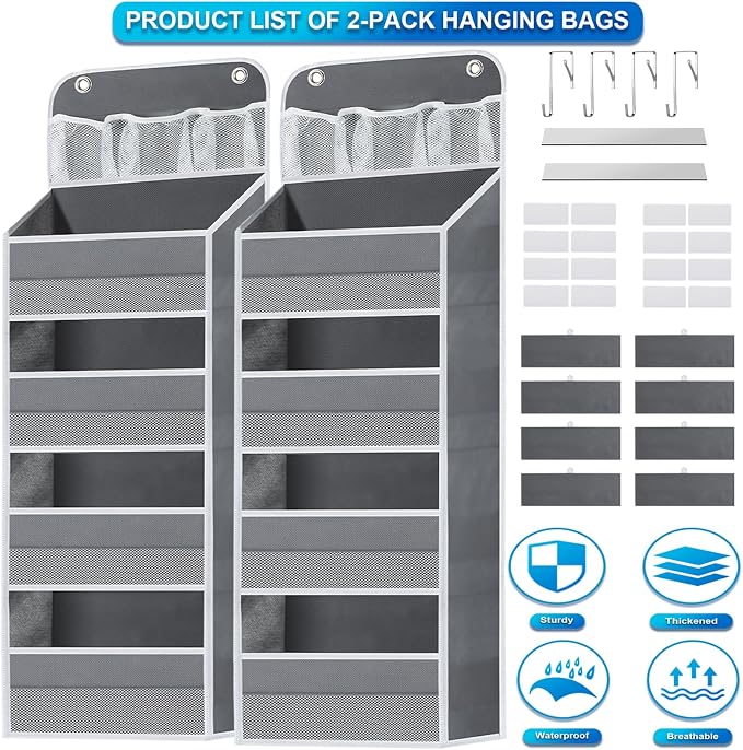 2 Pack Over The Door Organizer, Hanging Storage Organization - Image 7