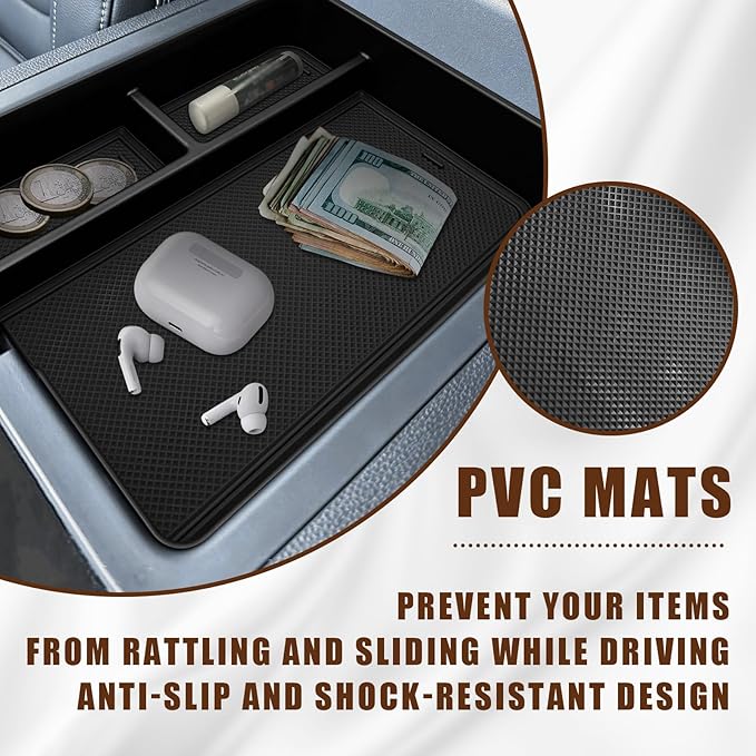 Muslogy Center Console Organizer & Wireless Charger Protective Mat Compatible - Image 5