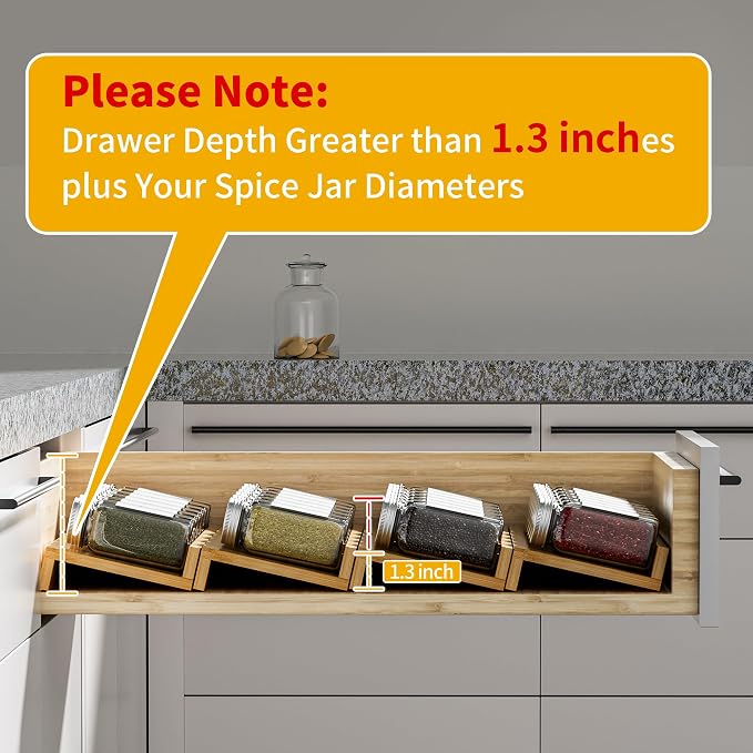 Bamboo Spice Drawer Organizer - Image 3