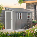 4x10 FT Outdoor Storage Shed, Metal Shed, Lockable Door, Sloping Roof, by LINKHOO