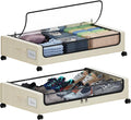 Under Bed Storage with Wheels, XXL 60L Under the Bed Storage Bins, Underbed by Tututry