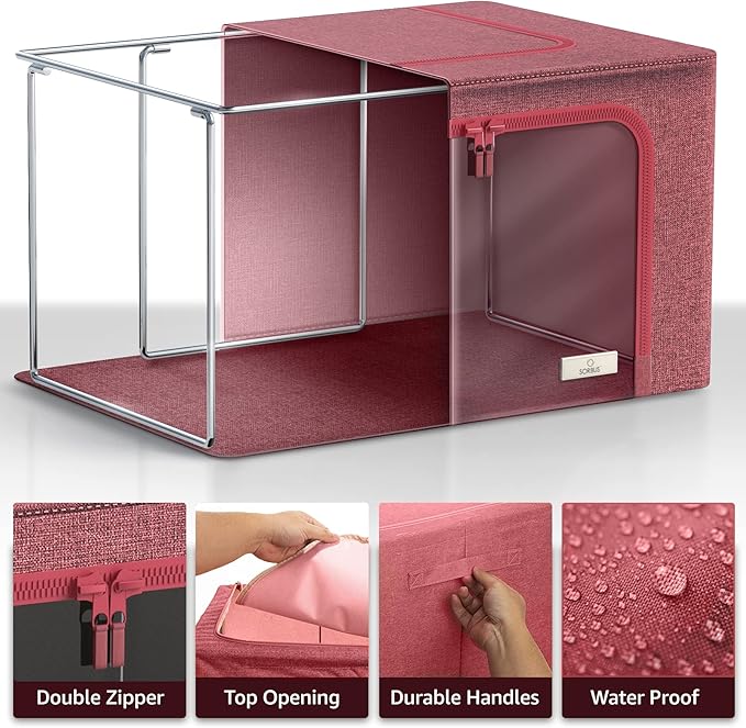 Sorbus Storage Bins with Metal Frame - Image 5