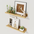 Axeman Floating Shelves for Wall | Picture Ledge Shelf Set of 2 | Rustic Oak by Axeman