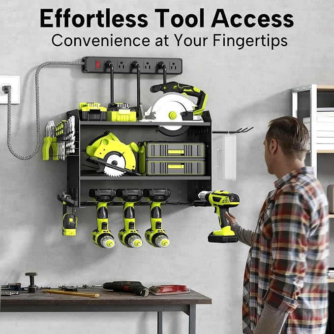 3 Layer Heavy Duty Power Tool Organizer Wall Mount - Image 7
