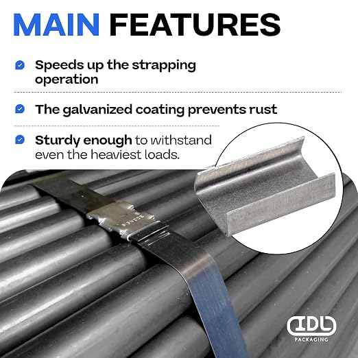 IDL Packaging 1/2" Open Seals for Steel Strapping - Image 4