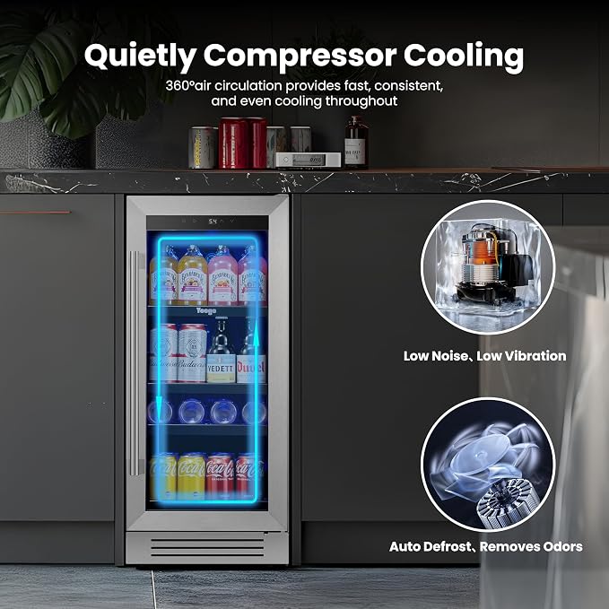Yeego 15 Inch Beverage Refrigerator – 100 Can Mini Fridge - Image 3