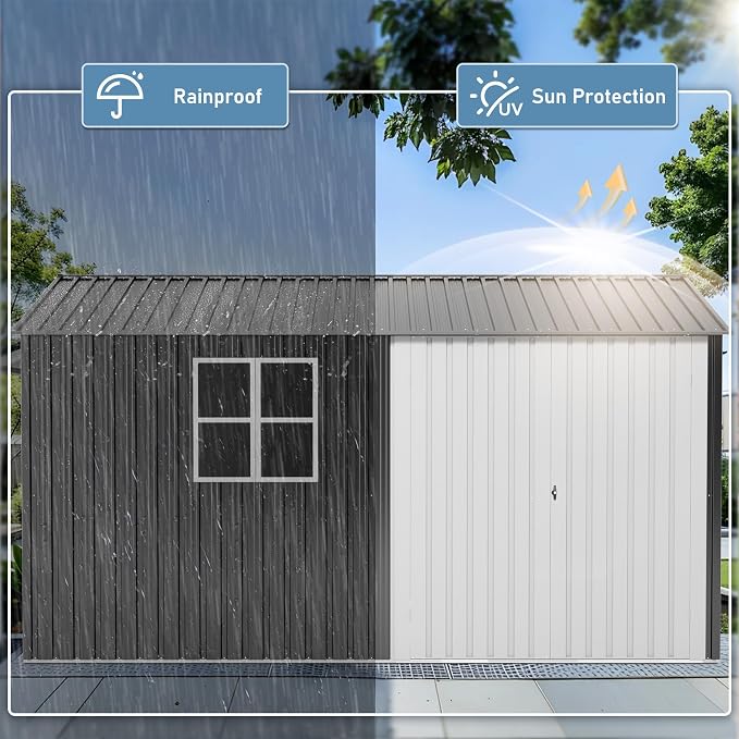 10x12 FT Outdoor Metal Storage Shed - Image 5