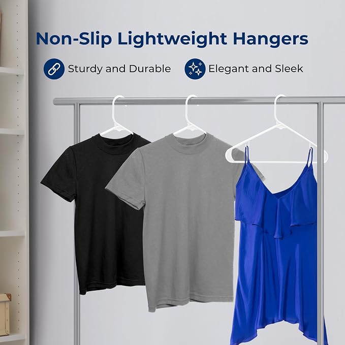 SereneLife 50 Pack Plastic Hangers, Space-Saving Closet Organizers, Durable and - Image 5