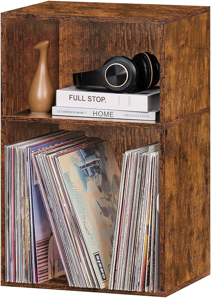 LEYAOYAO 2 Cube Bookshelf, Mini Wood Book Shelf Storage Organizer, Turntable by LEYAOYAO-Findtheshiningpointofyourideallife%EF%BC%81