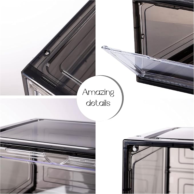 Attelite Large Clear Shoe Box Organizer, Plastic Stackable Shoe Storage Box - Image 3