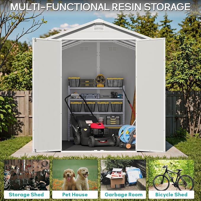Greesum 6×10FT Plastic Outdoor Storage Shed - Image 6