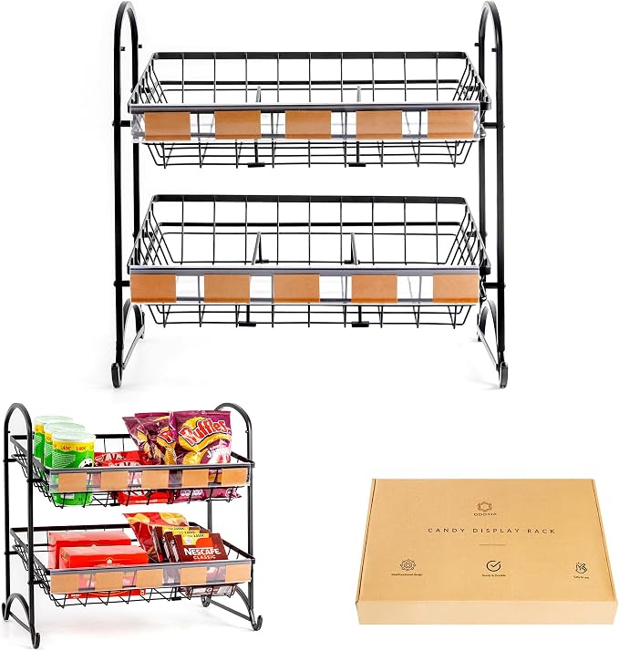 Candy Display Rack | Stackable Candy Organizer | Countertop Snack Organizer by Odoxia