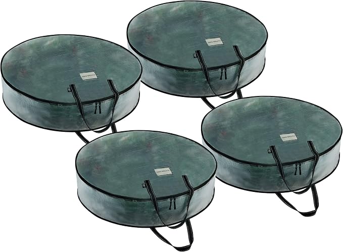 VENO 4 Pack Christmas Wreath Storage Container by Veno