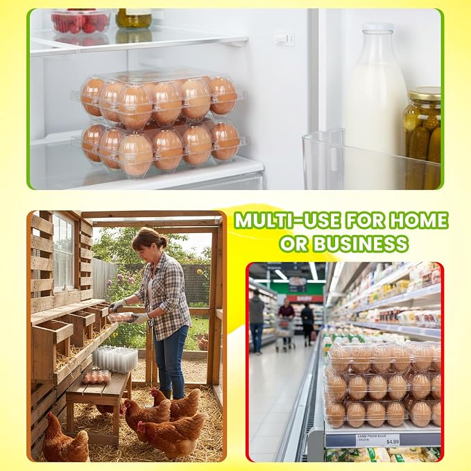 LOVEINUSA 60 Pack 12-Count Clear Plastic Egg Cartons - Image 4