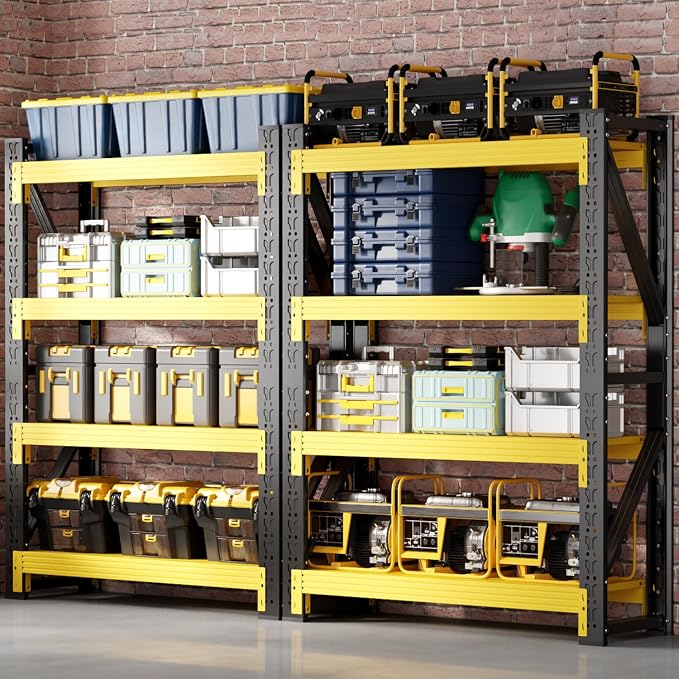 48" W Garage Shelving, 4-Tier Heavy Duty Storage Shelves Unit - Image 8