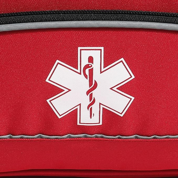 Empty Red First Responder Bag On Call Trauma Bag EMT First Aid Carrier - Image 8