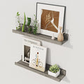 Axeman Floating Shelves for Wall | Picture Ledge Shelf Set of 2 | Rustic Grey by Axeman