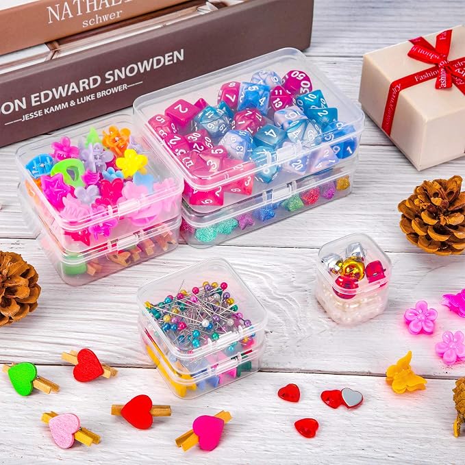 24 Packs Small Clear Plastic Beads Storage Containers Box - Image 5