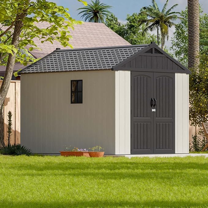 Patiowell 8x10 FT Plastic Shed Outdoor Storage Shed - Image 8