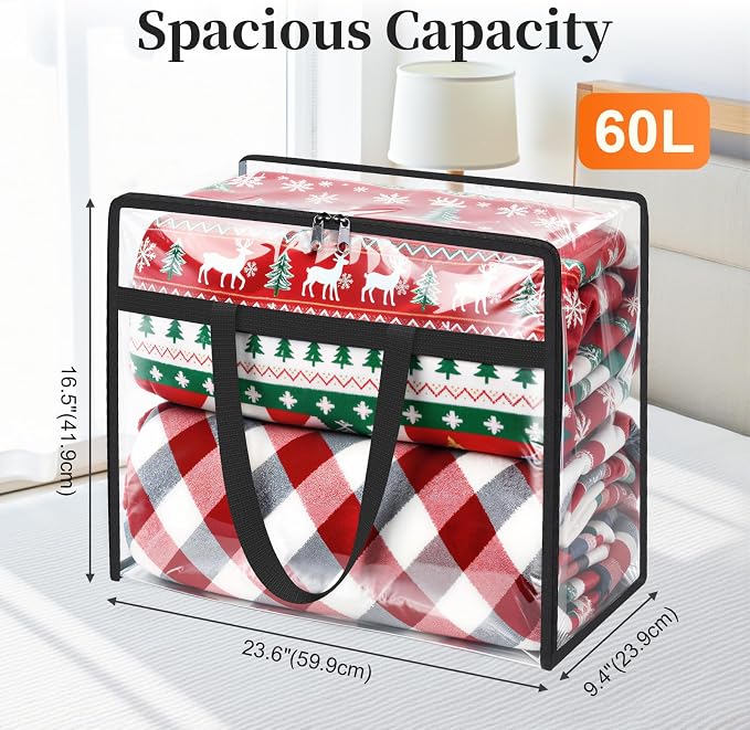 Clear Clothes Storage Bags, 8 Pack Closet Organizers and Under Bed Storage - Image 2