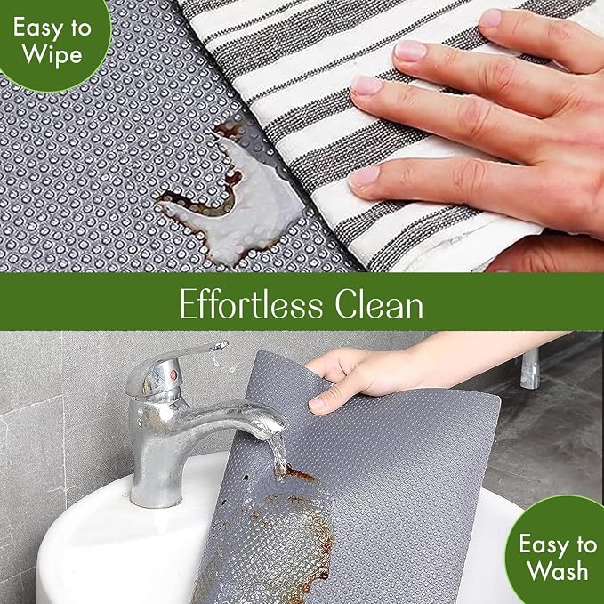 EVALAND Shelf Liners for Kitchen Cabinets Non-Adhesive 12" x 33 FT Gray Drawer - Image 7