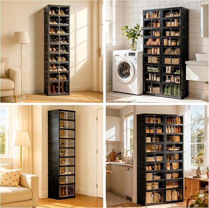 Foldable Shoe Organizer Storage Box, Portable Extra Large Folding Shoe Rack - Image 7