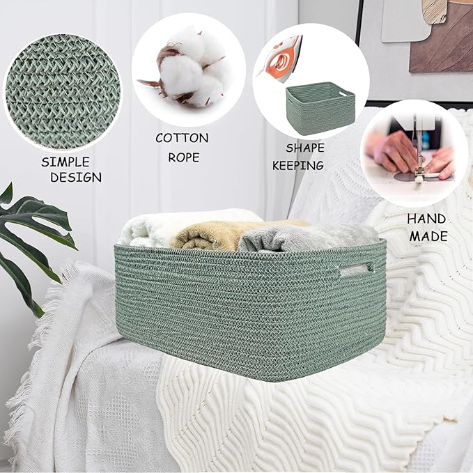 COMFY-HOMI Cotton Rope Woven Basket - Image 5