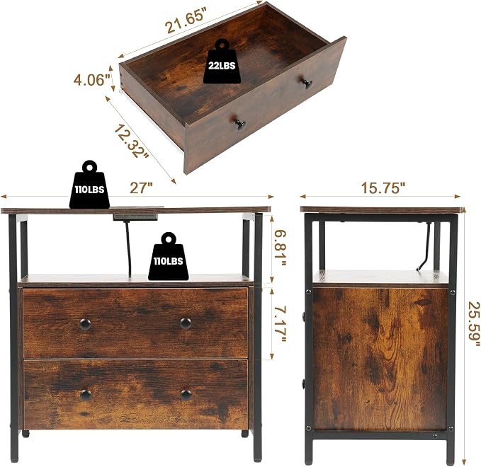 27 inch Wide Night Stand Set 2 - Image 3