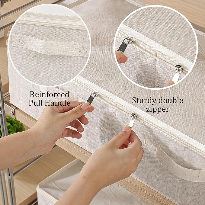 Underbed Storage Bins Drawer, Foldable Under Bed Boxes, Fabric Closet Container - Image 5