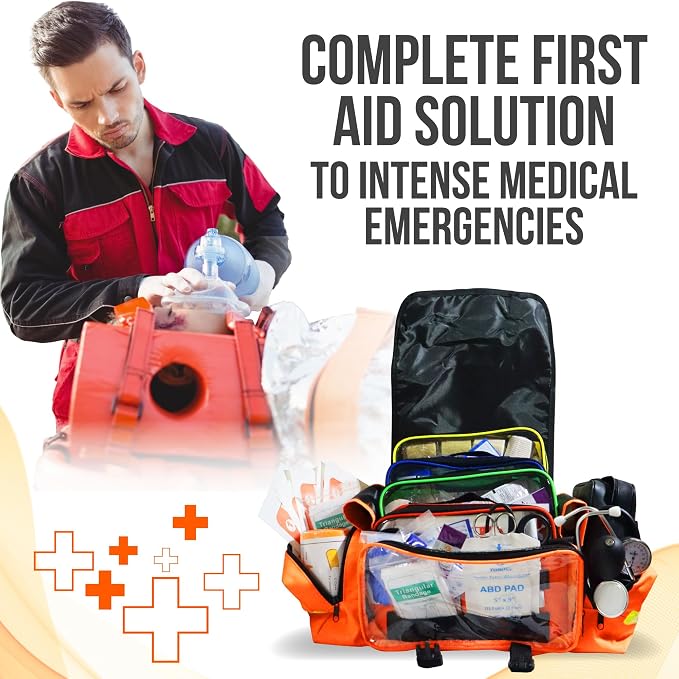 JJ CARE Trauma Bag, Fully Stocked EMT Medical Bag - Image 2