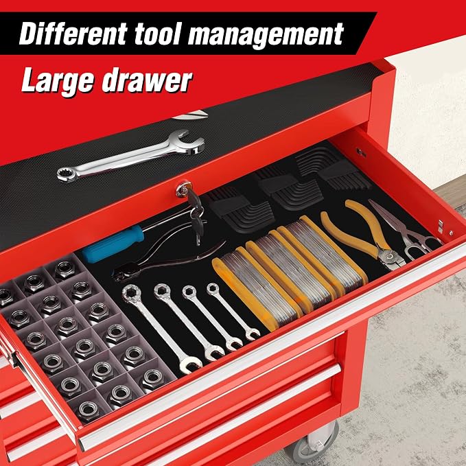 Rolling Tool Chest with 7-Drawer Tool Box with Wheels, Repair Shop - Image 7
