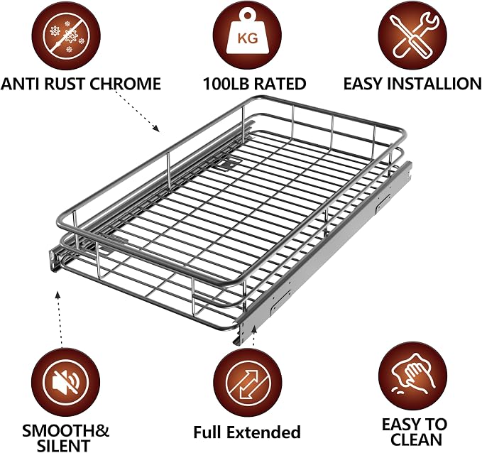 Cabinet Pull Out Shelves, Heavy-Duty Pull Out Shelves - Image 6
