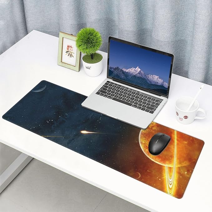 Cosmic Planet Comet Large Mouse Pad, Gaming Desk Mat, XL Keyboard Desk Pad Mat - Image 9