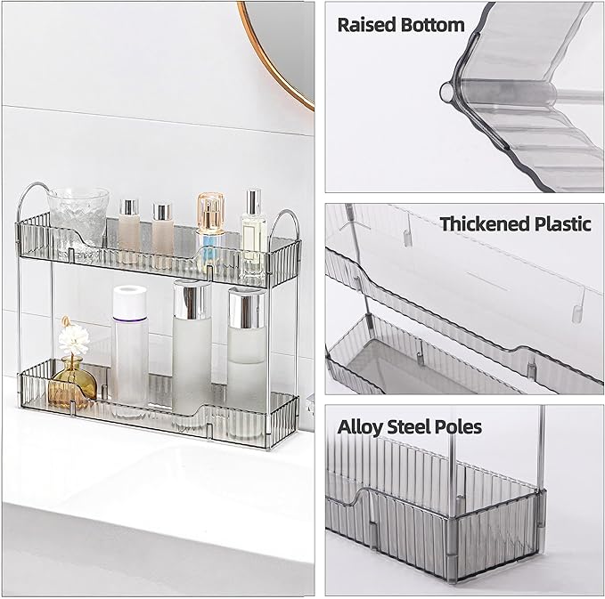 YCIA&DONE 2 Tiers Narrow Vanity Makeup Organizer, Bathroom Organizers - Image 3