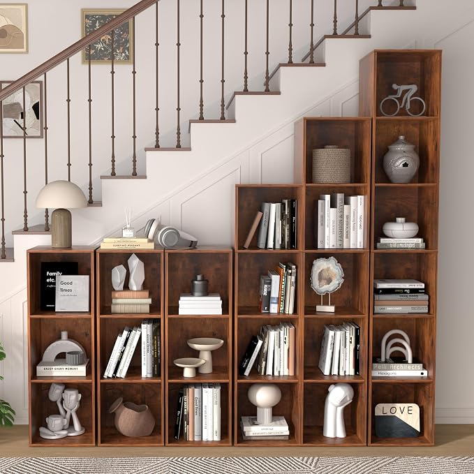 5 Cube Storage Organizer, 5 Tier Vertical Cube Bookcase Freestanding Storage - Image 9