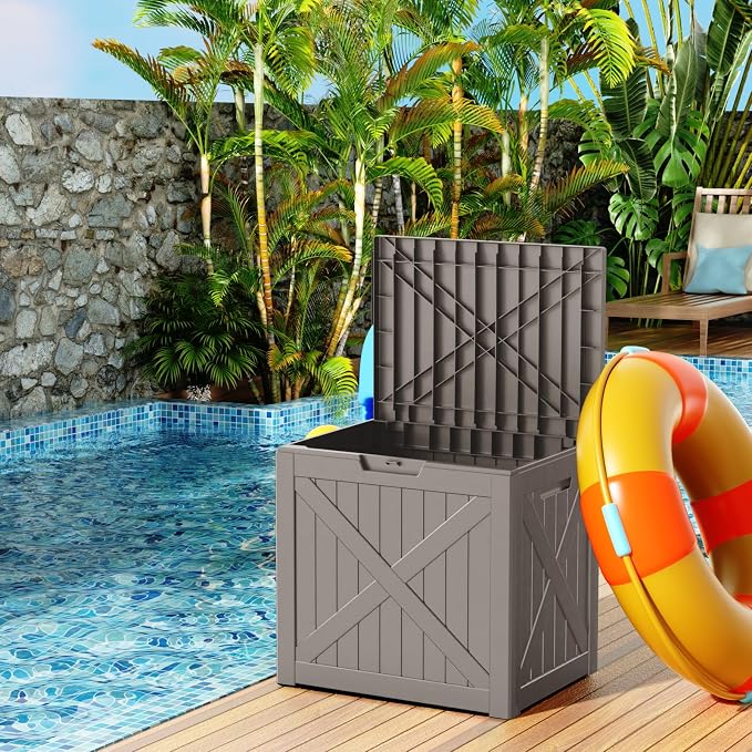 38 Gallon Outdoor Deck Box, Storage Lockable Waterproof Patio Furniture - Image 4