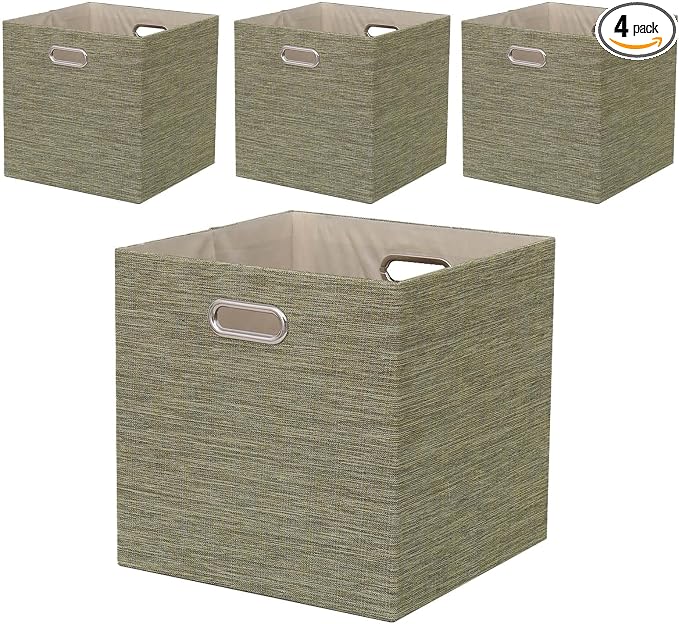 13×13 Inch Fabric Storage Cube Bins, Foldable Cube Organizer Boxes by Fboxac