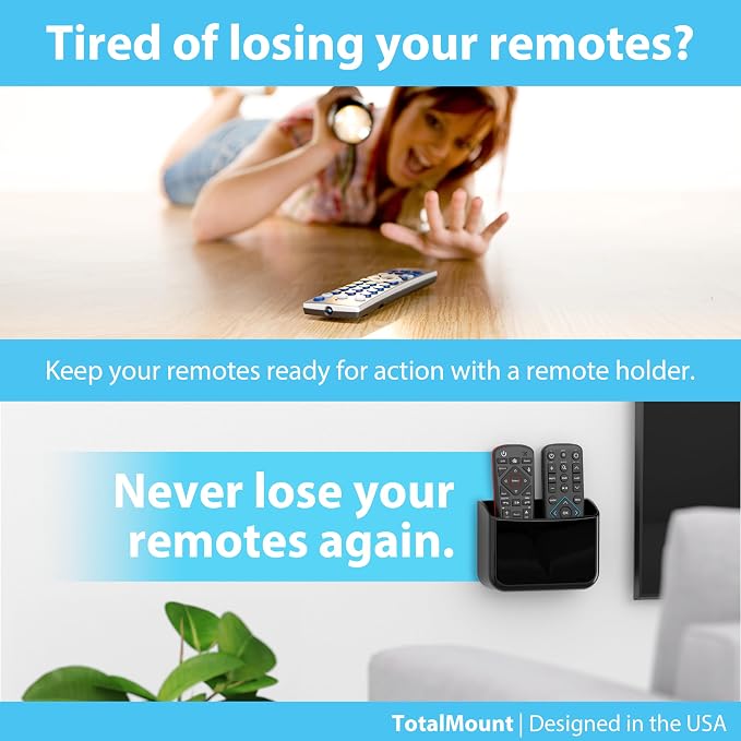 TotalMount Universal Remote Control Holder – Attaches to Wall or Back of TV – - Image 2
