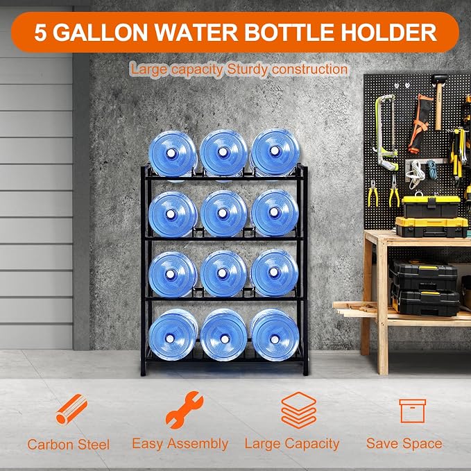 5 Gallon Water Dispenser Jug Holder Heavy Duty Water Cooler Jug Rack and 4 Tier - Image 7