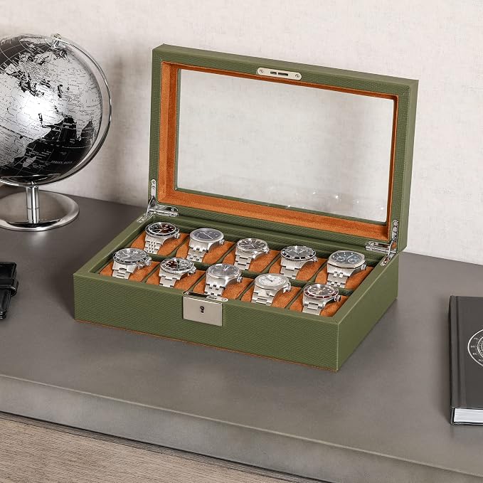 ROTHWELL 10 Slot Leather Watch Box - Image 3