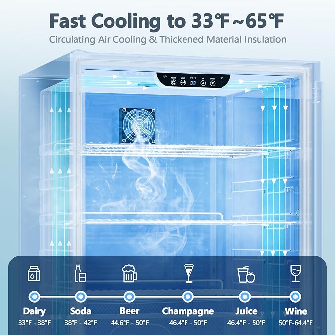 Coolski 24 inch Beverage Refrigerator, 180 Cans Under Counter Fridge - Image 3
