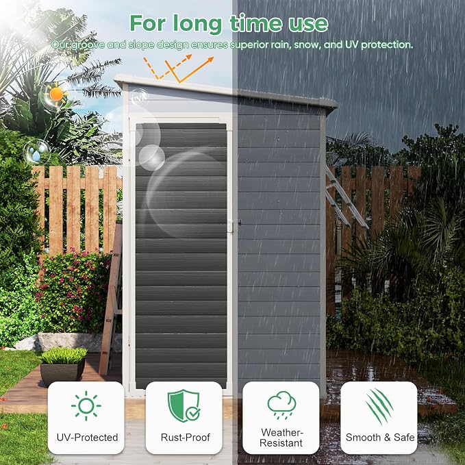 4x8 FT Plastic Storage Sheds Outdoor - Image 3