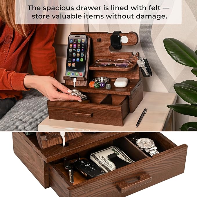 TESLYAR Wood Phone Docking Station - Image 5