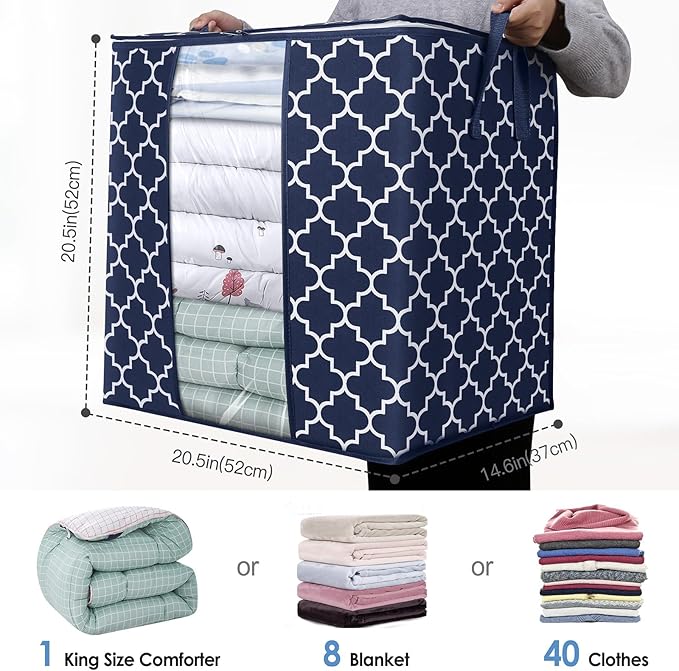 WISELIFE Storage Bags 8 Pack/100L Large Blanket Clothes Organization and - Image 2