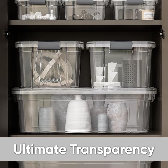 Superio Clear Storage Box with Lid, 13.7 Quart Plastic Container Bins - Image 7